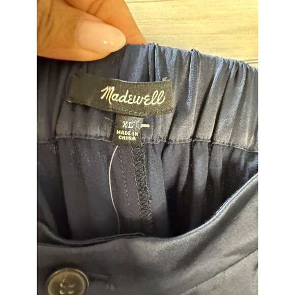 Madewell Womens XL Navy‎ Silk Pants - Picture 5 of 6